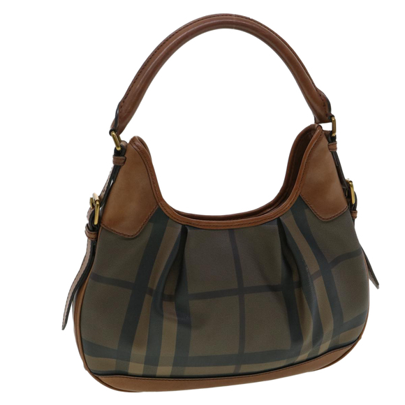 BURBERRY Nova Check Shoulder Bag Canvas Leather Brown Auth am3251 - Picture 1 of 16